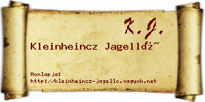 Kleinheincz Jagelló névjegykártya